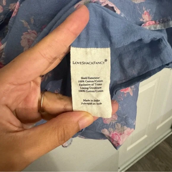 LoveShackFancy • Roth Mini Dress • Blue Floral Print • Medium - Picture 11 of 13